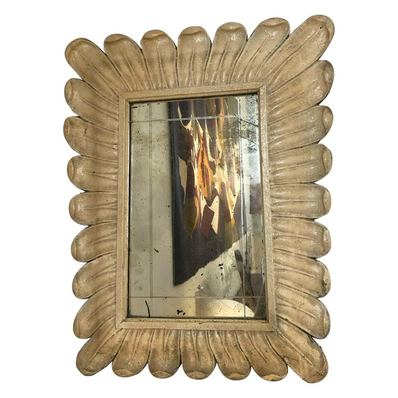 Miroir vintage en bois sculpté, 1940