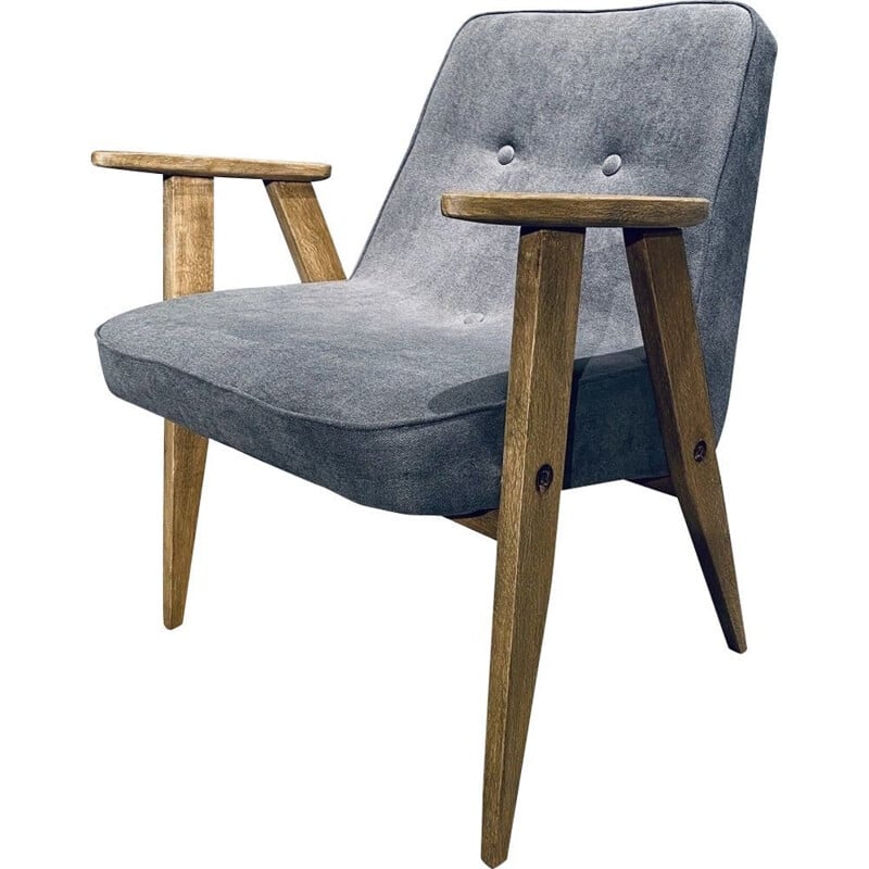 fauteuil léger vintage modèle 366 de J. Chierowski, 1960