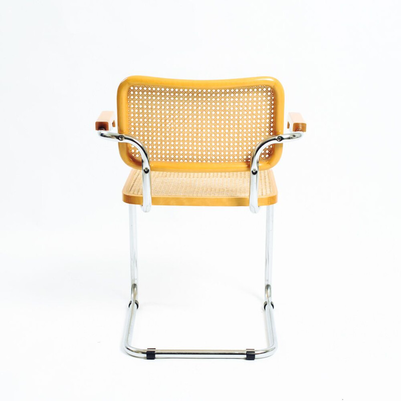 Set of 4 vintage chairs with arms by Marcel Breuer, Italy 1970