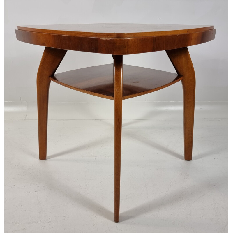 Vintage walnut coffee table by Jindřich Halabala, 1950