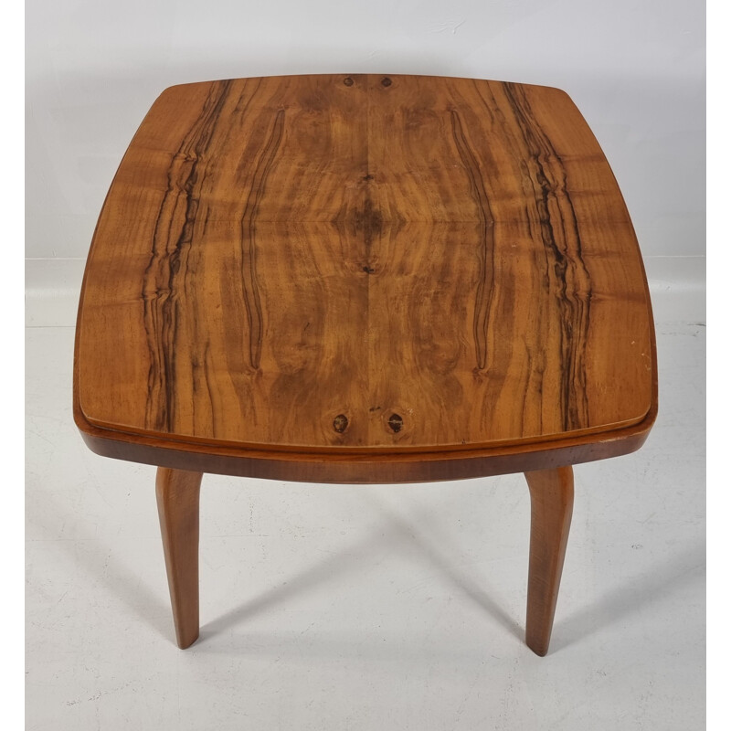 Vintage walnut coffee table by Jindřich Halabala, 1950