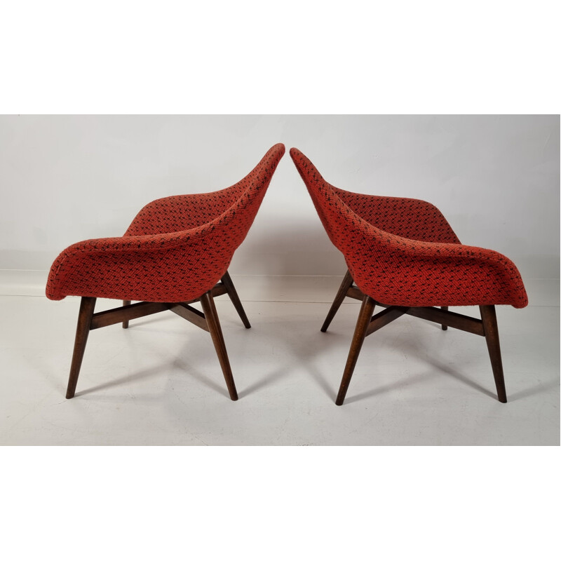 Paar vintage Shell fauteuils van Miroslav Navratil, 1960