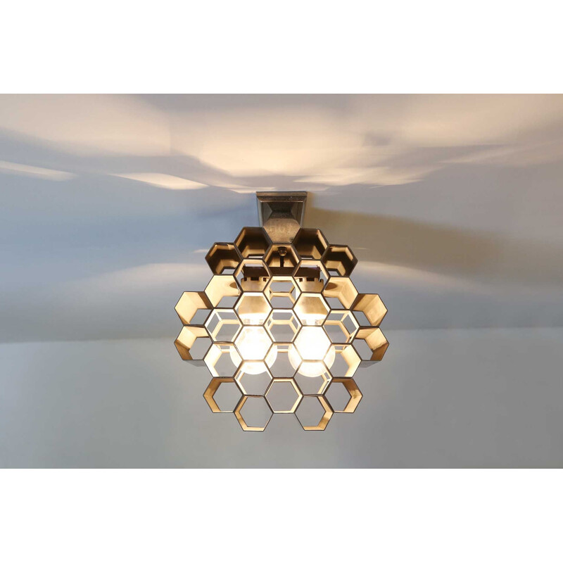 Vintage honeycomb wall lamp by Jules Wabbes, 1953
