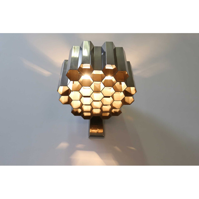 Vintage honeycomb wall lamp by Jules Wabbes, 1953
