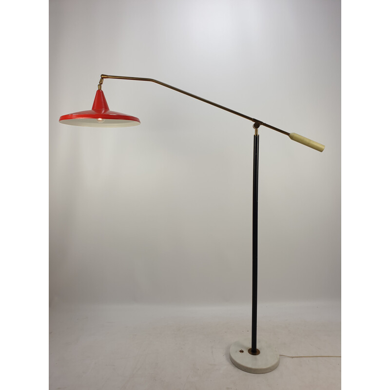 Vintage marmeren vloerlamp van Stilnovo, Italië 1950