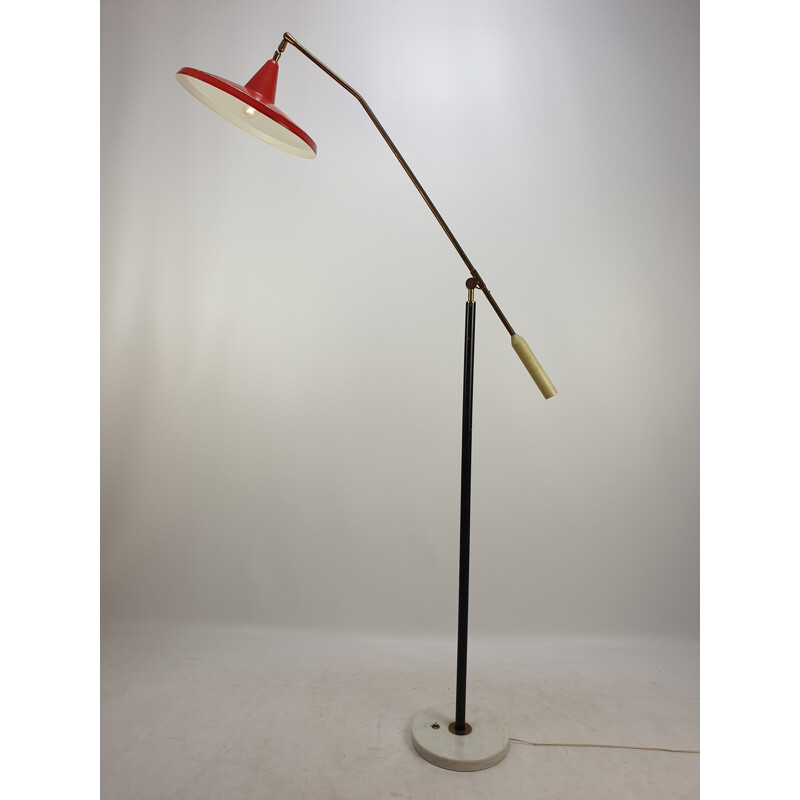 Vintage marble floor lamp by Stilnovo, Italy 1950