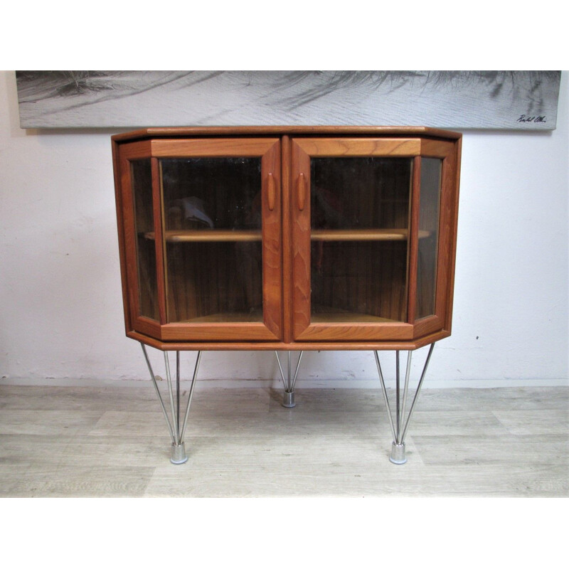 Vintage teak glazed display case, Germany 1960s