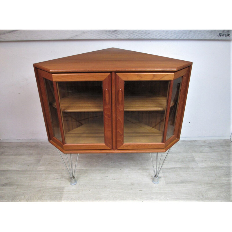 Vintage teak glazed display case, Germany 1960s