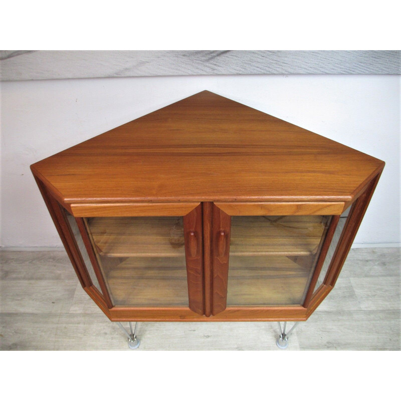 Vintage teak glazed display case, Germany 1960s