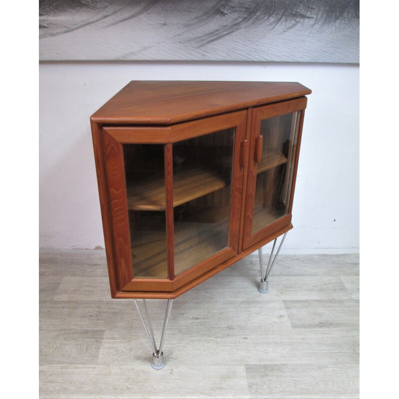 Vintage-Vitrine aus lackiertem Teakholz, Deutschland 1960