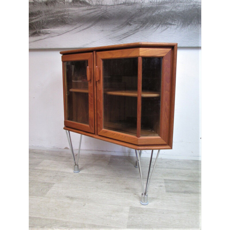 Vintage teak glazed display case, Germany 1960s