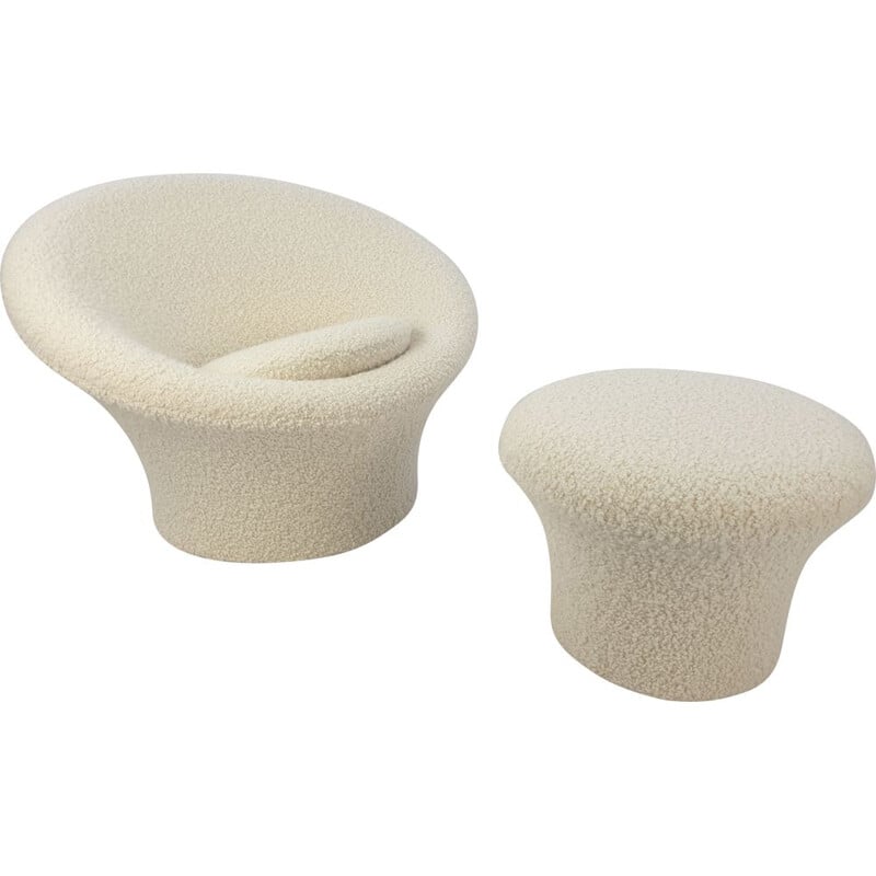 Set of vintage mushroom armchair & ottoman by Pierre Paulin for Artifort, 1960s