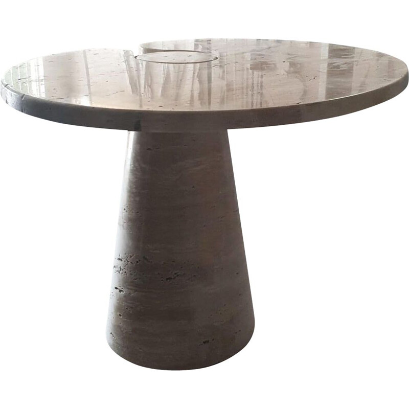 Angelo Mangiarotti vintage coffee table in travertino Eros series, Italy 1970s