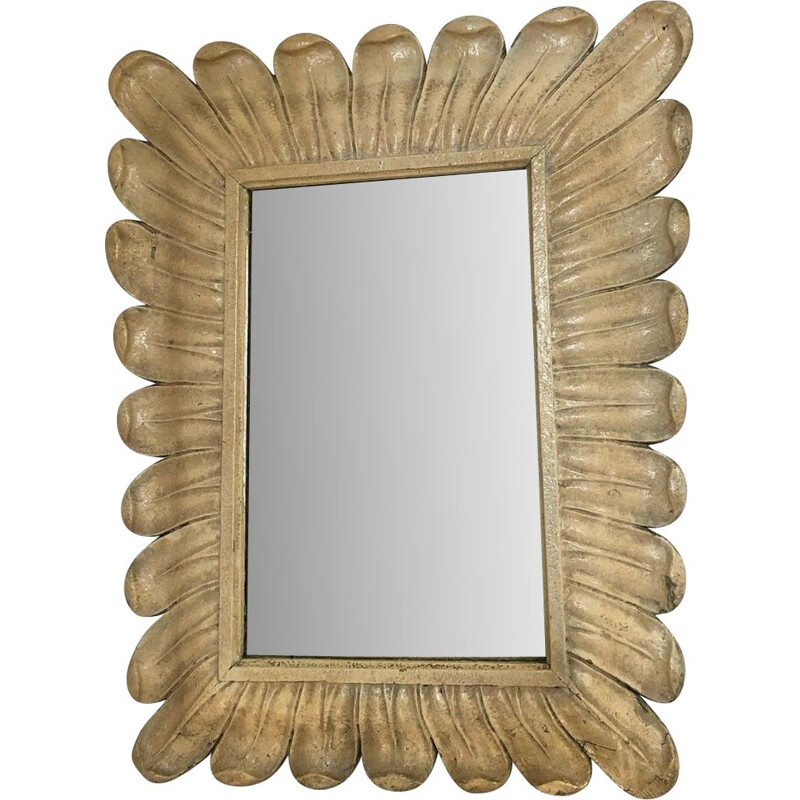 Vintage carved wood mirror, 1940