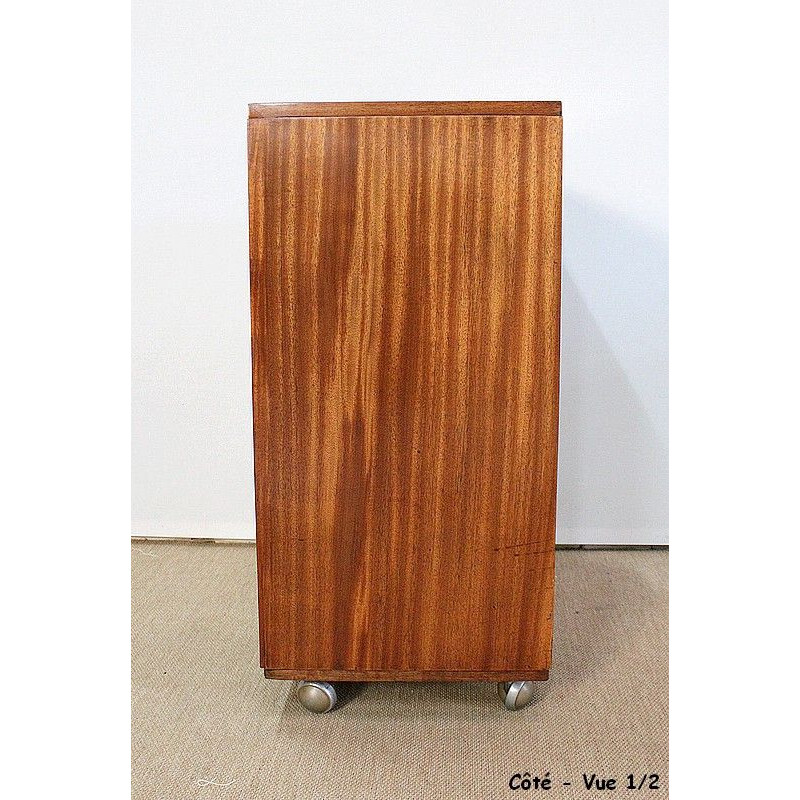 Mid century mahogany veneer bar cabinet, 1950s