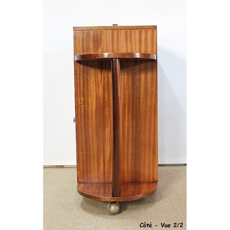 Mid century mahogany veneer bar cabinet, 1950s