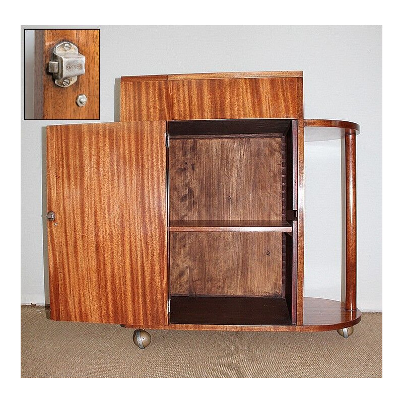 Mid century mahogany veneer bar cabinet, 1950s