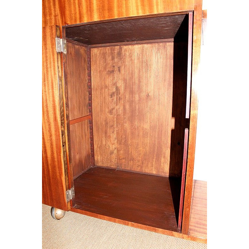 Mid century mahogany veneer bar cabinet, 1950s