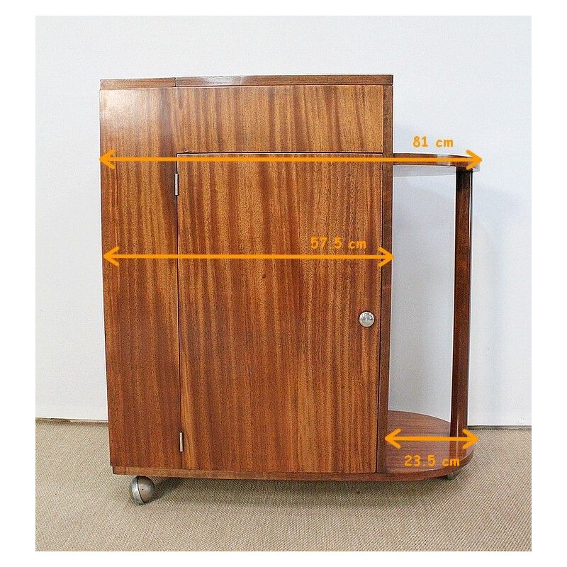 Mid century mahogany veneer bar cabinet, 1950s