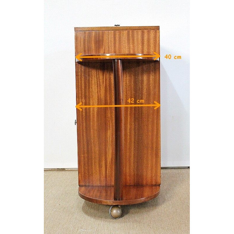 Mid century mahogany veneer bar cabinet, 1950s