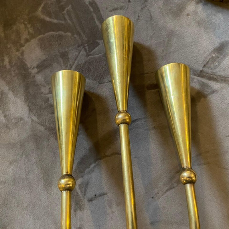 Pair of mid-century modern brass wall sconces by Cesare Lacca, 1950s