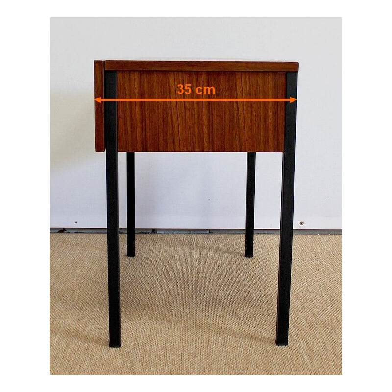 Pair of vintage teak night stand tables, 1960s