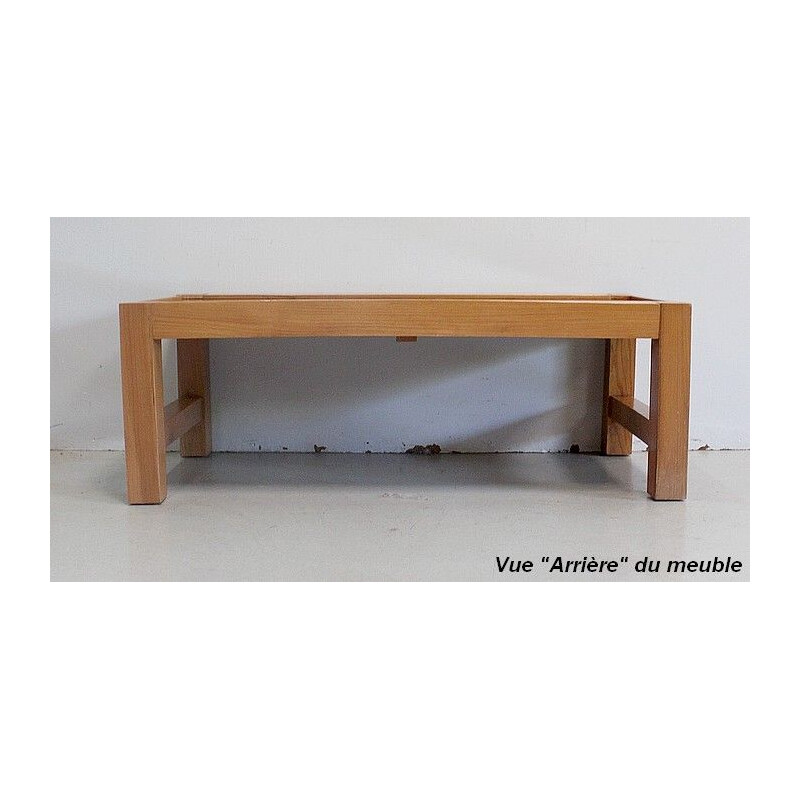 Vintage modular coffee table in solid ash, 1970