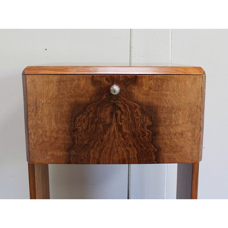 Vintage walnut night stand, Art Deco