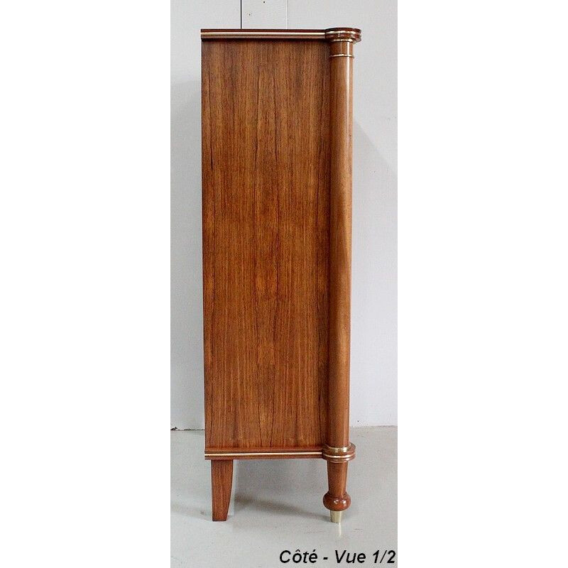 Vintage mahogany, rosewood and sycamore wardrobe by J. Leleu, 1940s