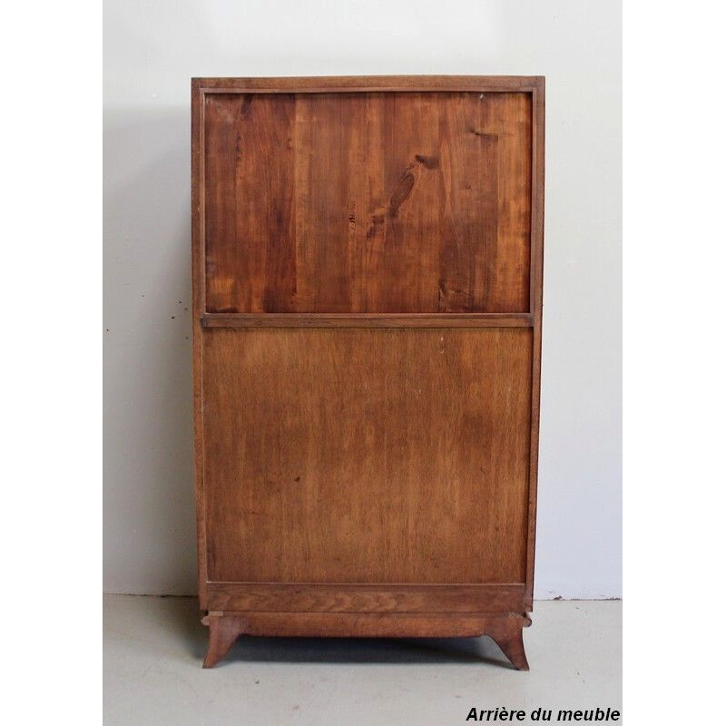 Vintage walnut cabinet by J. Leleu, 1940s