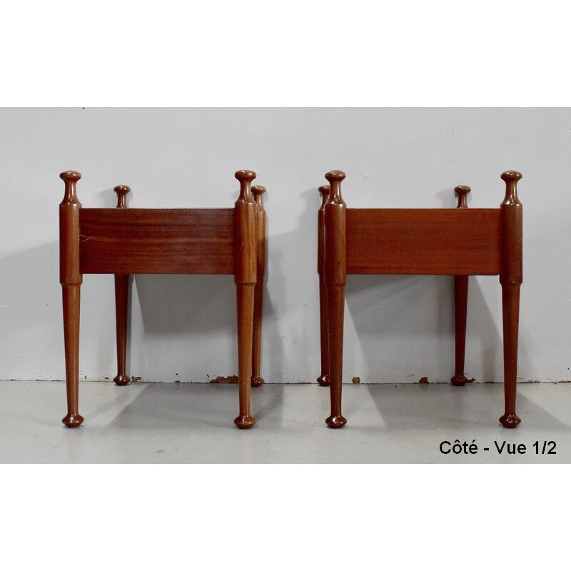 Pair of vintage mahogany night stands by Gautier, 1970s