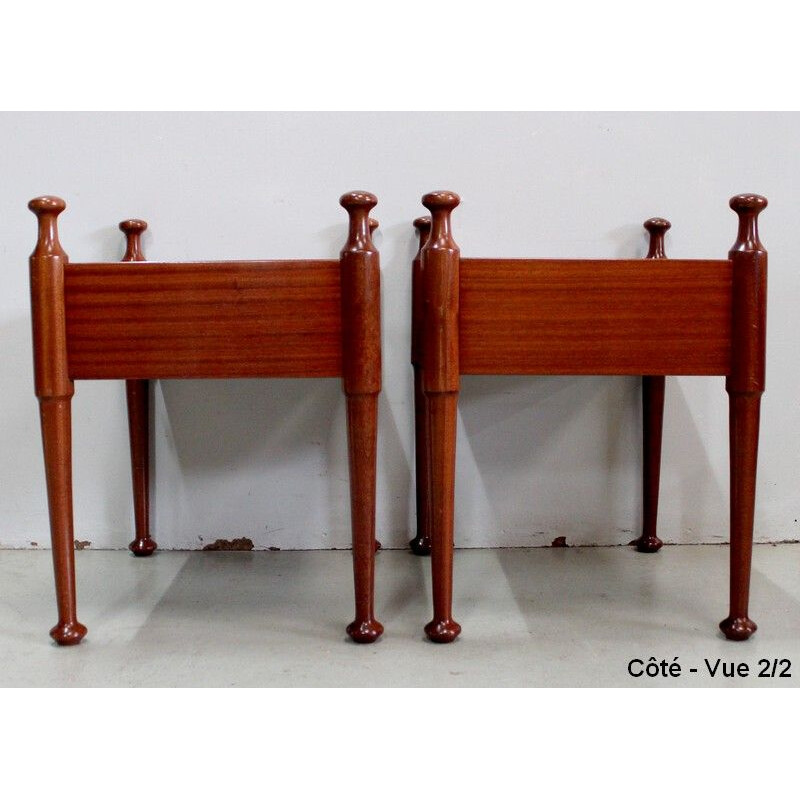 Pair of vintage mahogany night stands by Gautier, 1970s