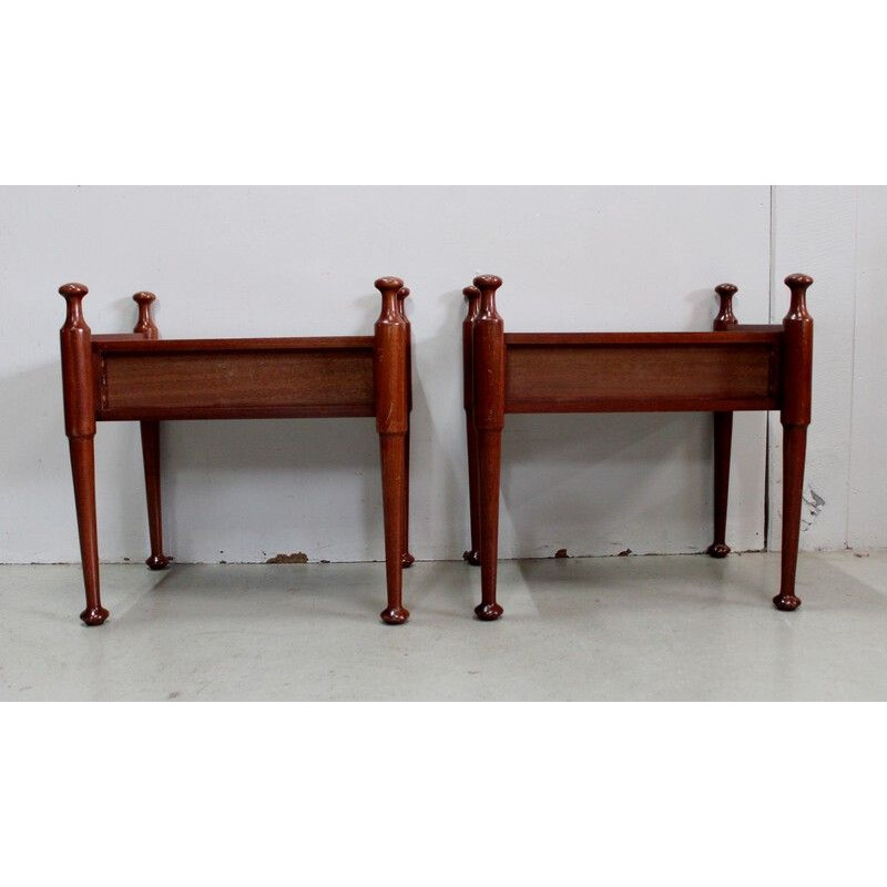 Pair of vintage mahogany night stands by Gautier, 1970s