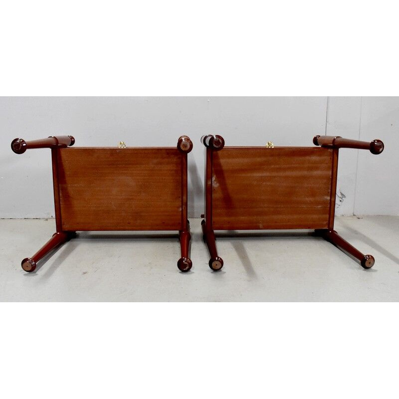 Pair of vintage mahogany night stands by Gautier, 1970s