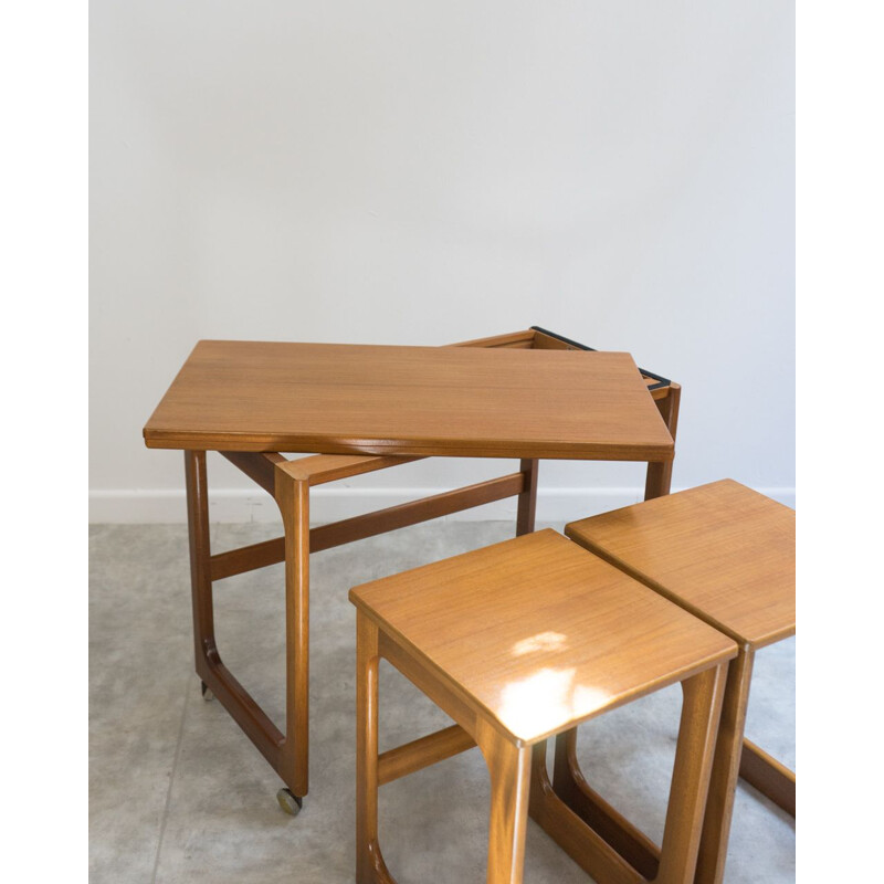 Set of vintage teak table and stools model Triform by Mcintosh, UK 1960s