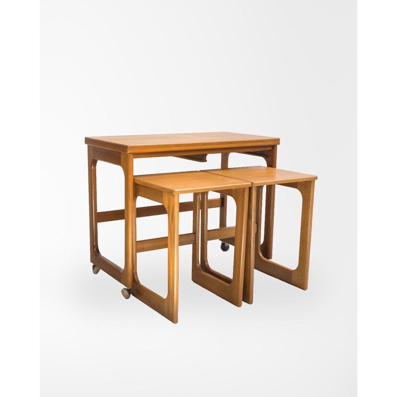 Set of vintage teak table and stools model Triform by Mcintosh, UK 1960s