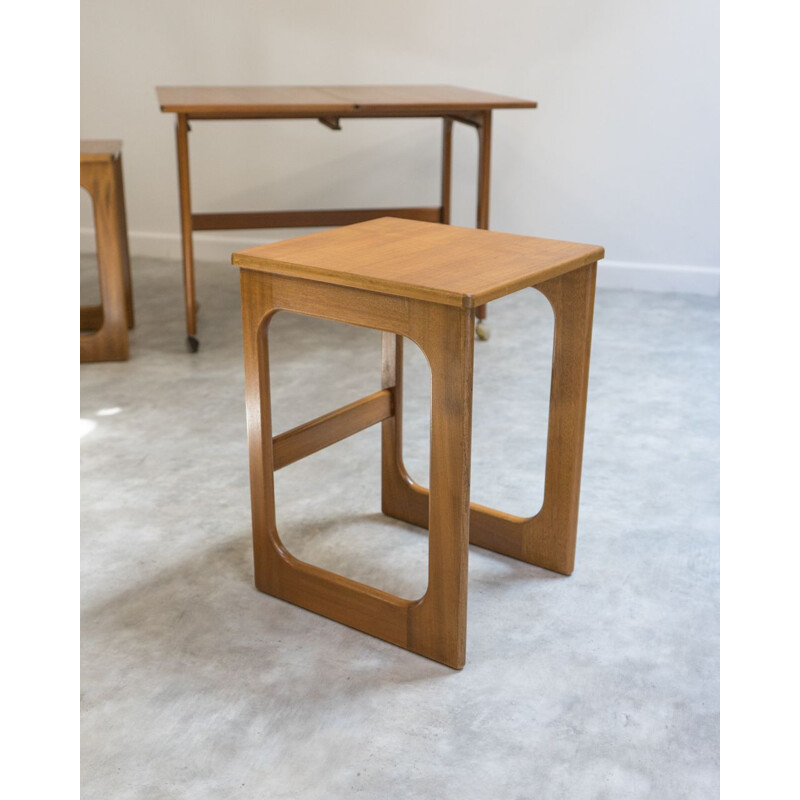 Set of vintage teak table and stools model Triform by Mcintosh, UK 1960s