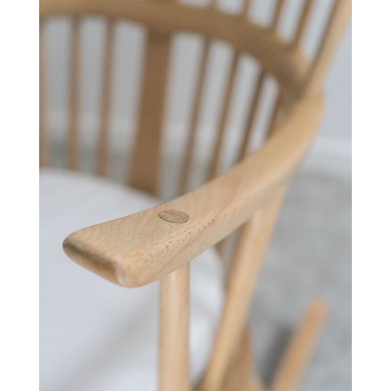 Elmwood and beechwood vintage rocking chair model 7912 by L. Ercolani for Ercol, UK 1960s