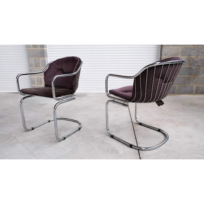 Pair of vintage chairs in chrome by Gastone Rinaldi for Rima, 1960s
