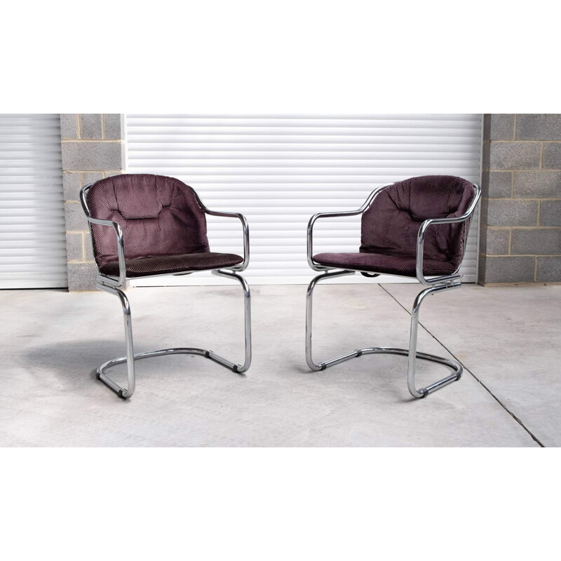 Pair of vintage chairs in chrome by Gastone Rinaldi for Rima, 1960s