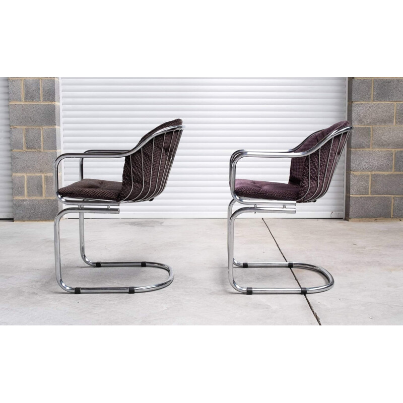 Pair of vintage chairs in chrome by Gastone Rinaldi for Rima, 1960s