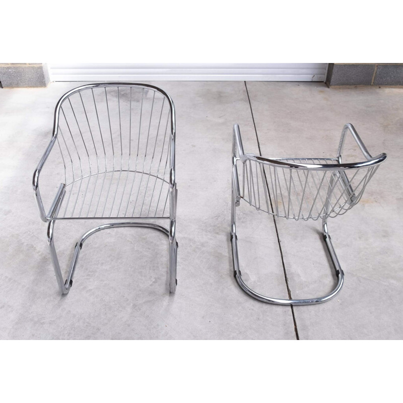 Pair of vintage chairs in chrome by Gastone Rinaldi for Rima, 1960s