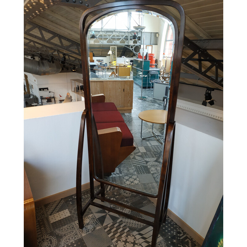 Miroir sur pied vintage par Thonet Wien, 1900