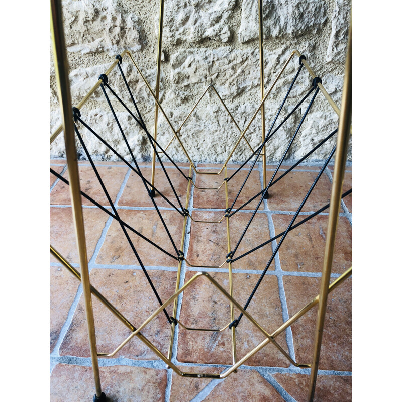 Vintage brass and smoked glass side table, 1960s