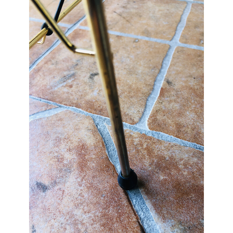 Vintage brass and smoked glass side table, 1960s