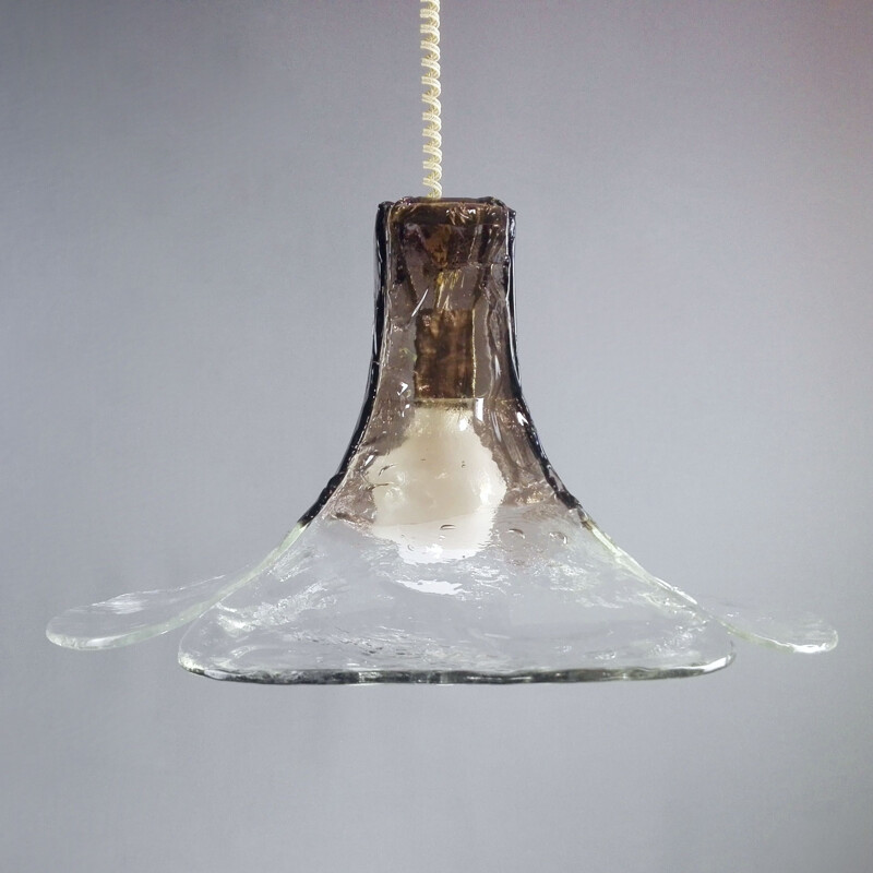 Vintage LS185 Lámpara de suspensión de cristal de Murano por Carlo Nason, Italia 1970