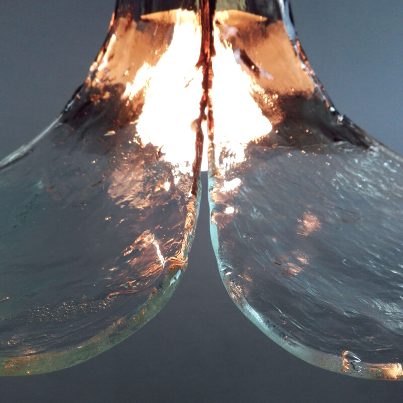 Vintage LS185 Murano glass pendant lamp by Carlo Nason. Italy, 1970s