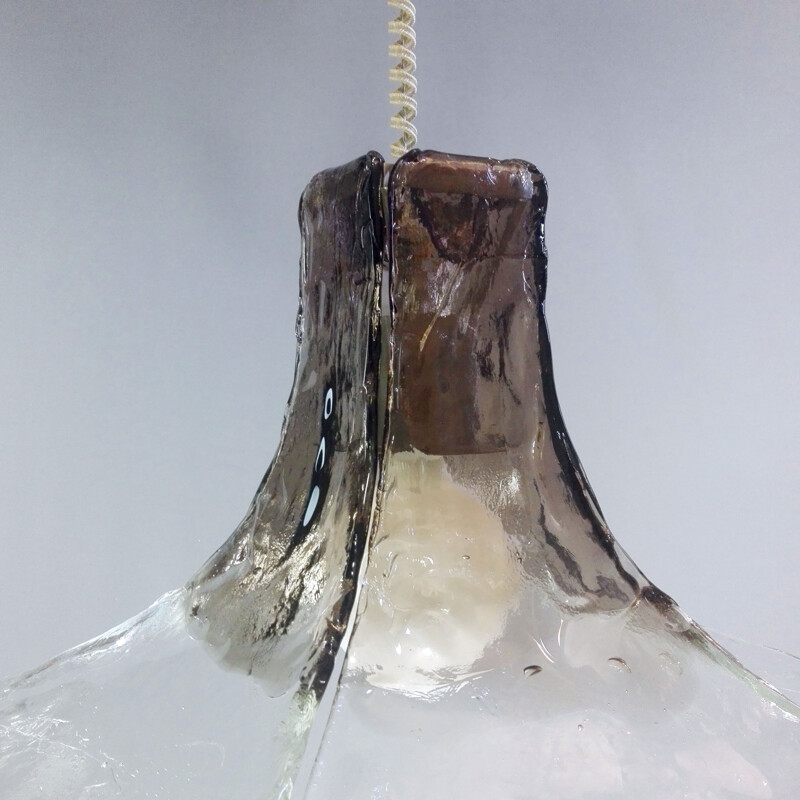 Lampada a sospensione in vetro di Murano LS185 vintage di Carlo Nason, Italia 1970