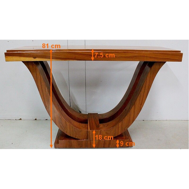 Vintage island wood console, Art Deco