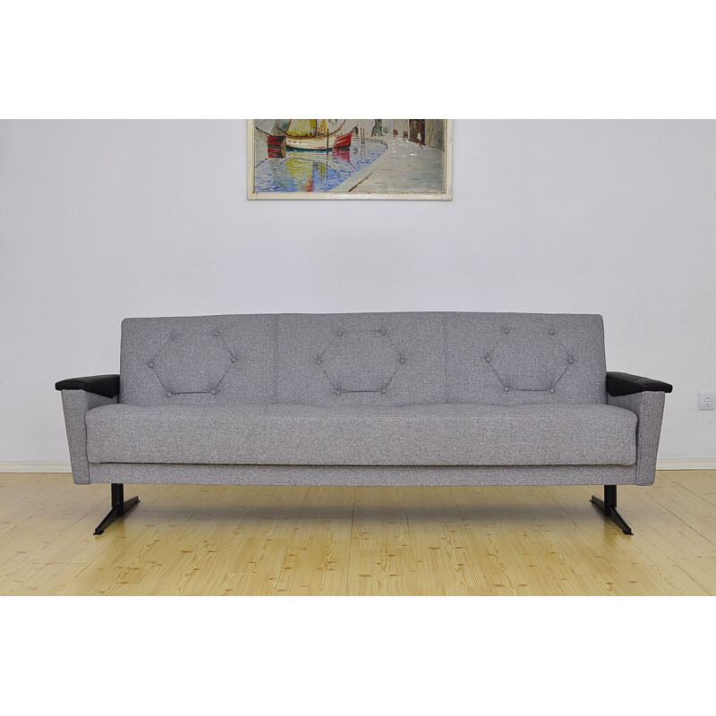 Mid-century upholstered and convertible sleeper sofa bed, 1960